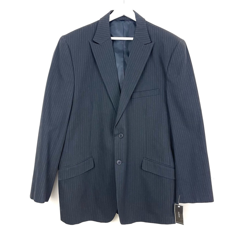 Alfani Men's 2 Button Navy Blue Cotton Classic Fit Blazer